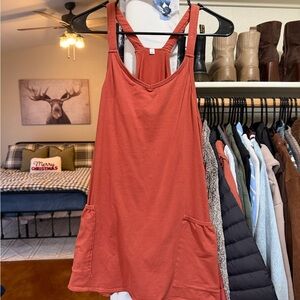 Rust Orange Sleeveless built in shorts dress